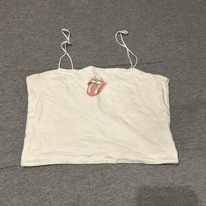 AEO Rolling Stones Crop Top Size M